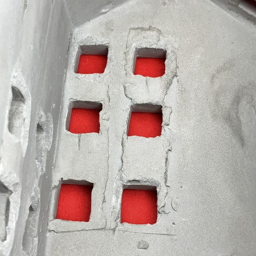 Large 8" Tea Light Concrete Building / House Modern Cement Decorative / Flaws #1 - Picture 15 of 16